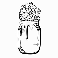 illustration of a jar of milkshake