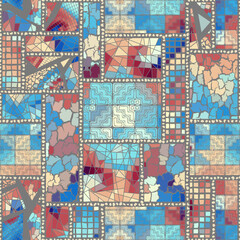 Obraz premium Vector seamless mosaic art pattern. Art background.