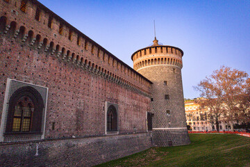 Fototapeta premium tower of the castleMilan, Italy 