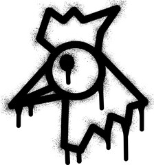 Rooster icon graffiti with black spray paint © anakcikal978