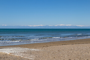 The sand-covered road to the beach