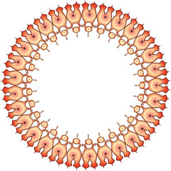 Round frame with a pattern. Vector file for designs.