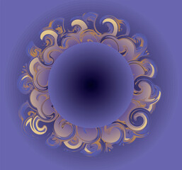 Round frame with a pattern. Vector file for designs.