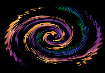 Abstract patterns coloured with black background	