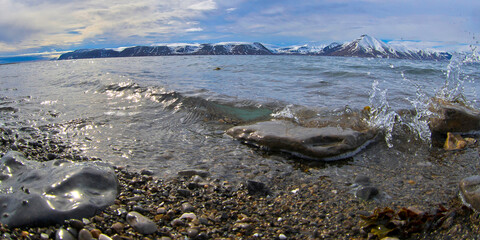 Sea Waves, Billefjord, Arctic, Spitsbergen, Svalbard, Norway, Europe