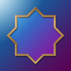luxury purple blue islamic background, ramadan kareem illustration design background blank space for banner purple blue gold square banner