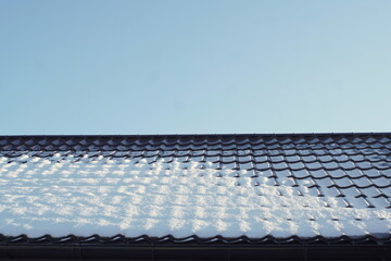 Fototapeta premium snow on the roof of metal tiles