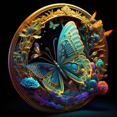 Naklejka premium Spring Equinox carnival glass and filigree
