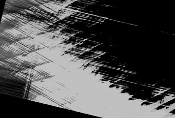 Dynamic thrash abstract with slashes in black and white