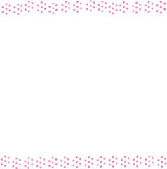 Up and down frame made of pink polka dots, border template design, can be used for poster edge