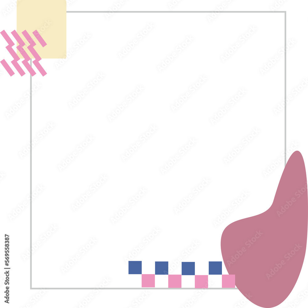 Wall mural text frame made of color blocks for use in the center of the poster dm