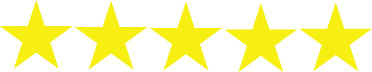 Evaluable star rating form, out of five stars