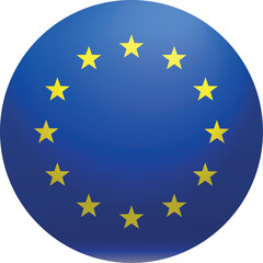 round EU Europe Union flag icon  vector