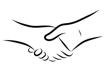 Shaking hands agreement Handshake illustration hand drawing PNG with transparent background