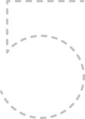 Number Tracing Alphabet Dash Five 5