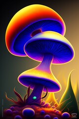 mushrooms in space,generated ai