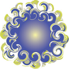 Round frame with a pattern. Vector file for designs.