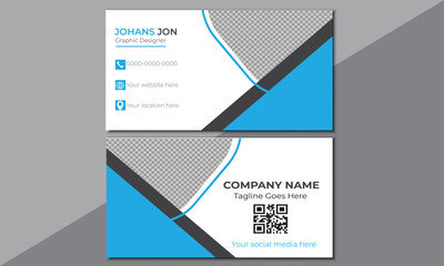 Mordern simple business card design, business card or name card template, layout in rectangle size flat and clean style.