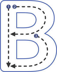 Uppercase Tracing Alphabet B