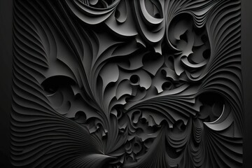abstract black textured background. Generative AI