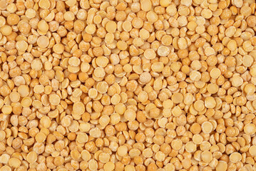 Closeup of raw shredded peas.