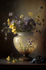 A still life of delicate wildflowers