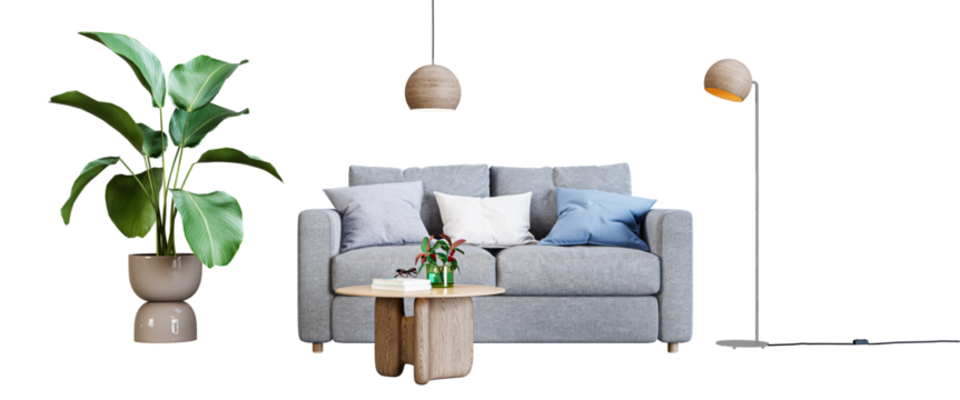 Modern living room with sofa