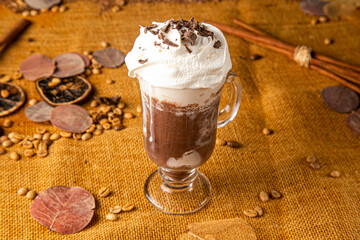 hot chocolate on wooden table

