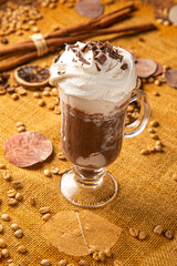 hot chocolate on wooden table
