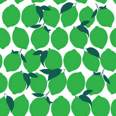 Seamless pattern with lemon fruits and leaves. Fruit repeating background. Vector illustration for fabric or wallpaper