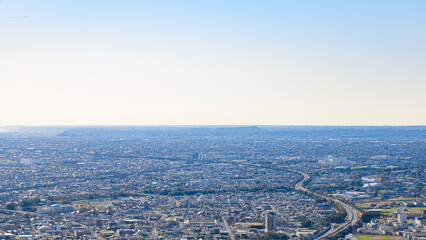 静岡県焼津市笛吹段公園から見る街並み