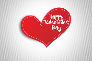 Romantic note from a paper heart. Happy Valentine's Day