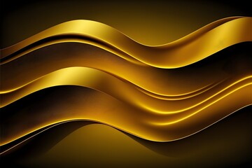 Abstract design with line waves in golden color, background with lines and vector graphics.
Generative AI.