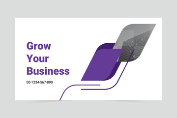 Purple grow your business facebook cover template