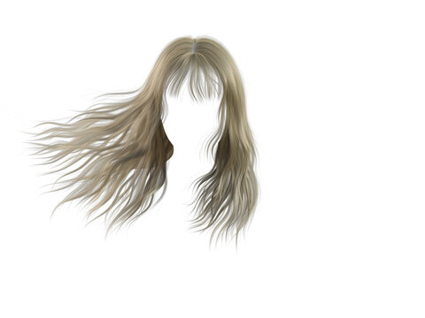 woman with long hair for wallpaper png © seema