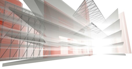 Abstract architecture digital background 3d illustration