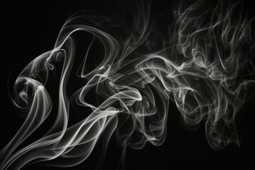 Abstract grey smoke background isolated on a black background. include copy space. Generative AI