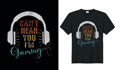 Vector graphic gaming t-shirt design.