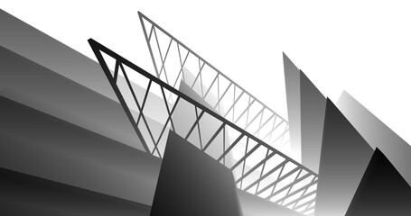 Fototapeta premium Abstract modern architecture digital 3d rendering