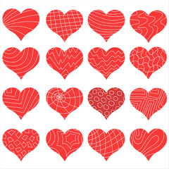 Set of different hearts. Vector (5)