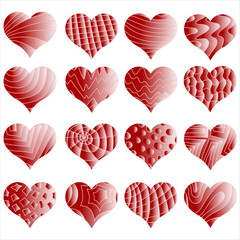 Set of different hearts. Vector (8)