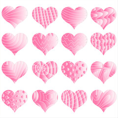 Set of different hearts. Vector (6)