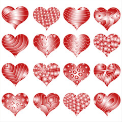 Set of different hearts. Vector (7)