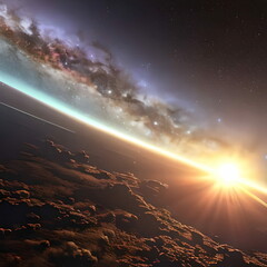 A ray of hope from a night of despair - landscape, sun, universe