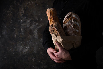 Fresh homemade bread with a crispy crust