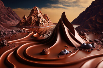 Chocolate World - Illustration created with generative ai technology