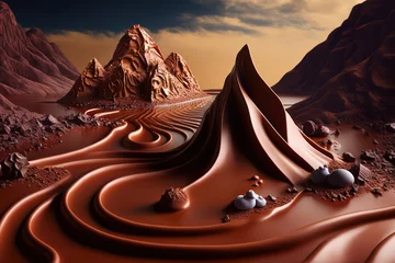 Rolgordijnen Chocolate World - Illustration created with generative ai technology © Rieth
