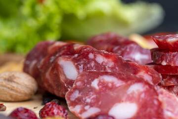 cooking snacks with salami