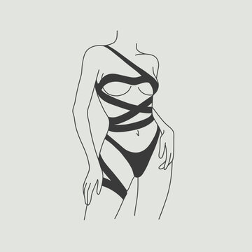 recommend clip art: Girl naked body posing outline. Erotic body. Nude sexy girl. Minimalist line art female figure on green background