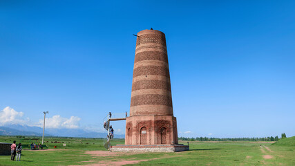 UNESCO World Heritage Site Burana Tower in Balasagun, Kyrgyzstan.